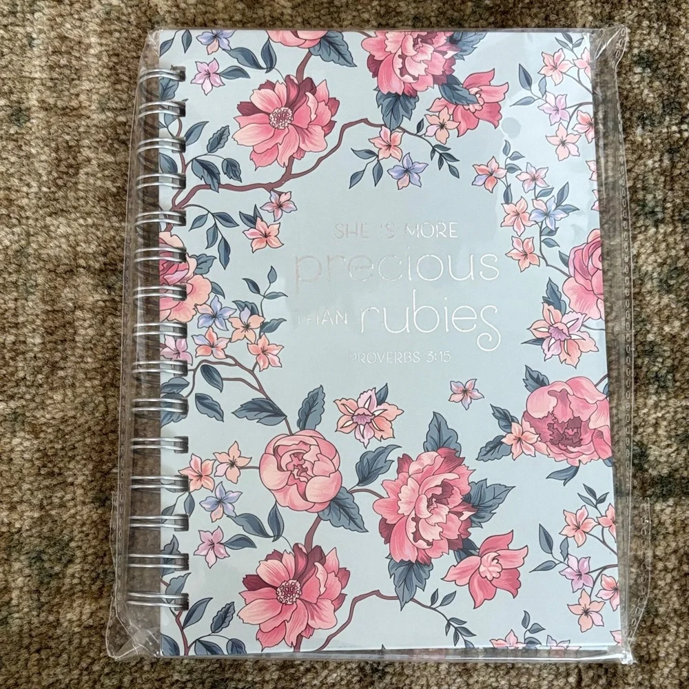 Floral Spiral Notebook - Pink and Blue